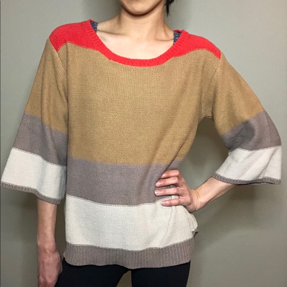 Old Navy Sweaters - Old Navy - 3/4th Bell-Sleeve Color Block Sweater